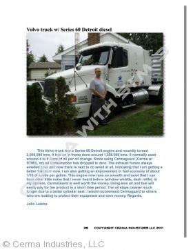 Testimonial - Volvo Semi-Truck (Series 60 Detroit Diesel)